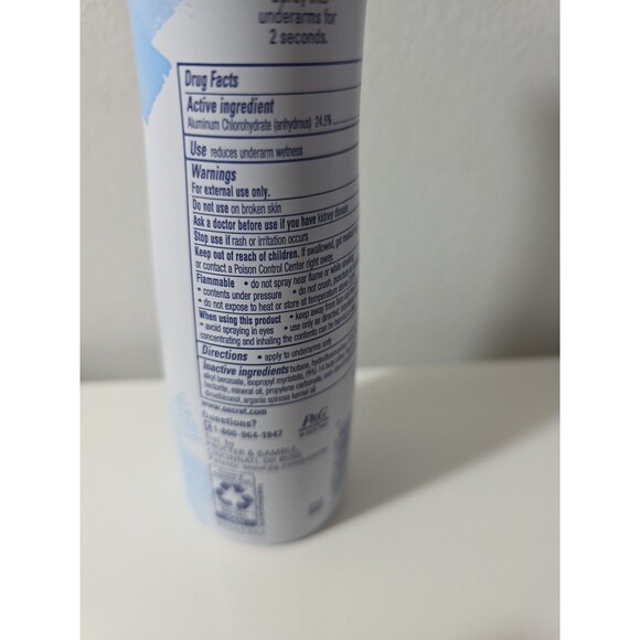 Lot of 2 Secret Original Dry Spray Deodorant Powder Fresh 4.1 oz 48HR Protection - Picture 7 of 8
